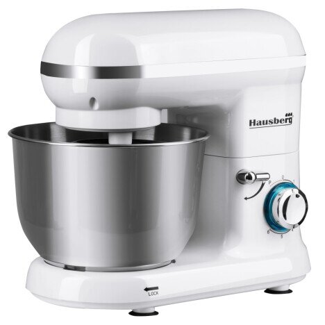 Mixer electric cu bol inox 4.5 L, Hausberg HB-7615, 1090 w, 6 trepte, alb